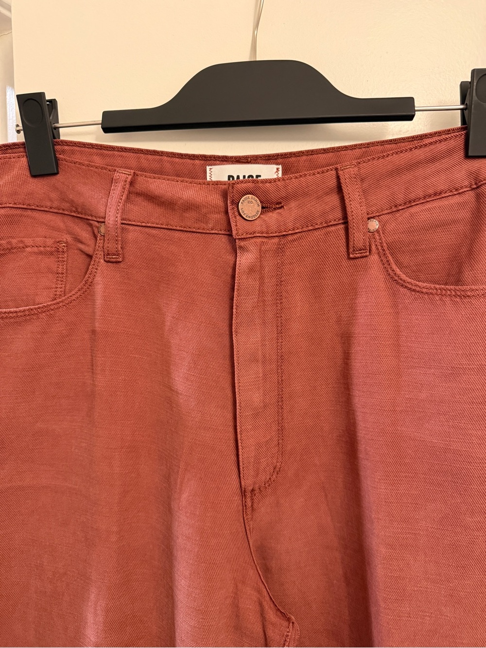 Paige Lennie Wide Leg Jeans - size 30, color Bricktone - Picture 5 of 10